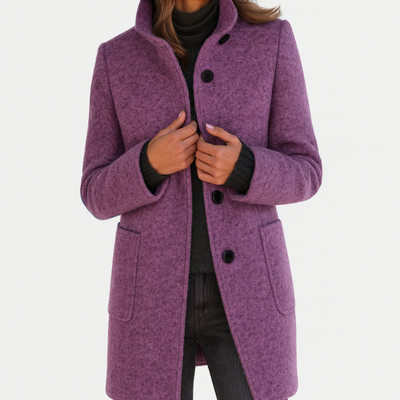 LIDIA | Jacket with a High Collar Made of Wool Blend