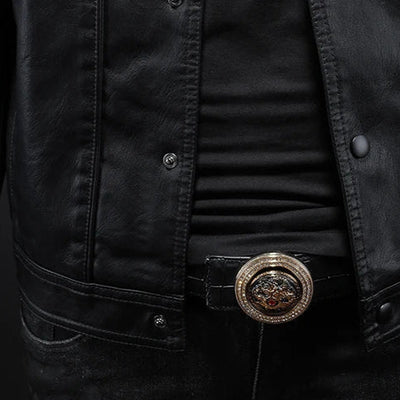 Darius™ | Premium Leather Jacket in Moto Style