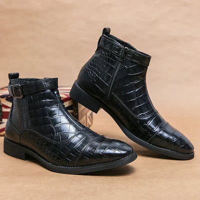 Dylan | Synthetic Leather Ankle Boots with Buckle